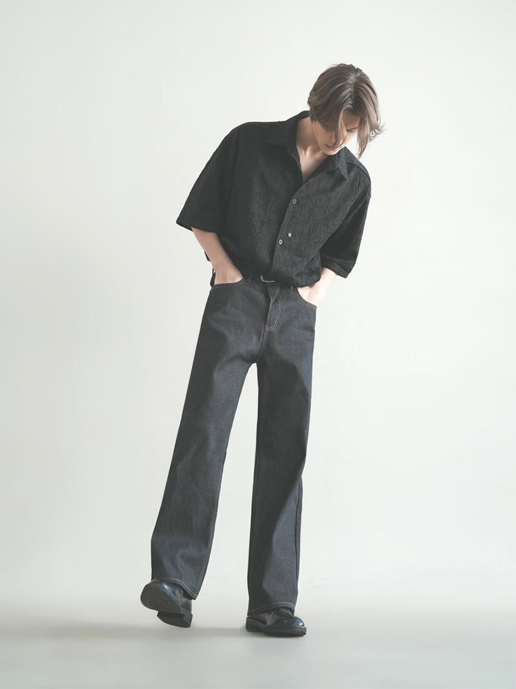 M197 NON-FADE WIDE DENIM PANTS