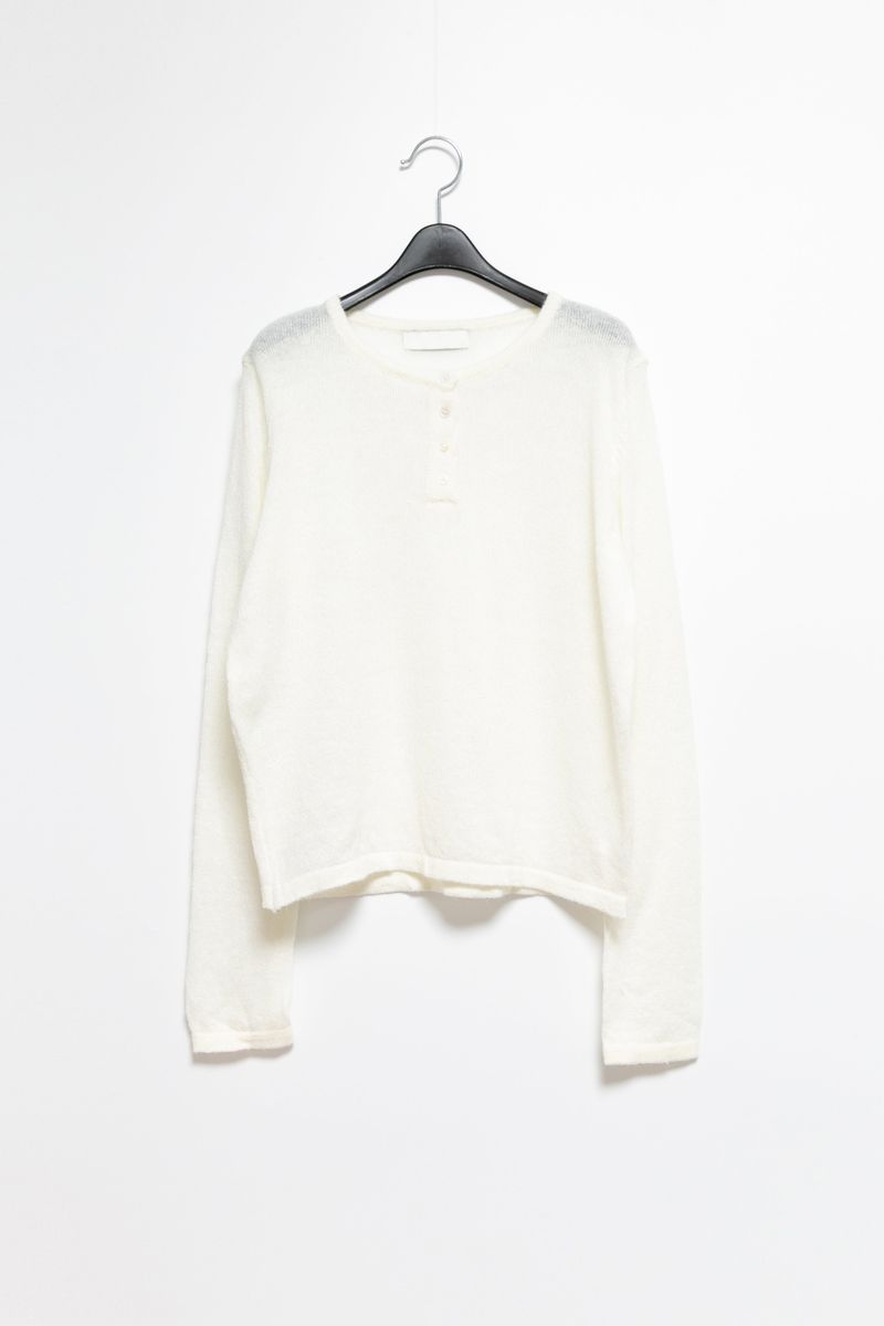 henley neck natural knit(3colors)