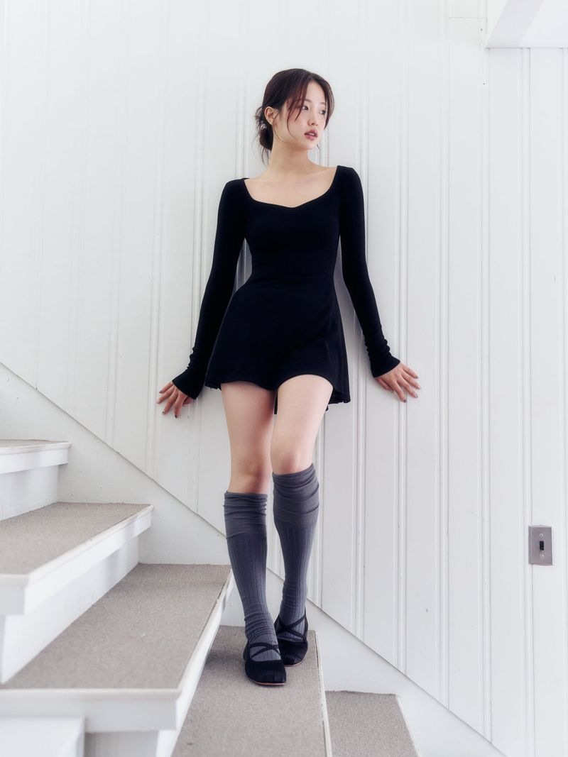 Innermuseum(インナーミュージアム)の「Ballerina mini dress (BLACK)(Dresses)」