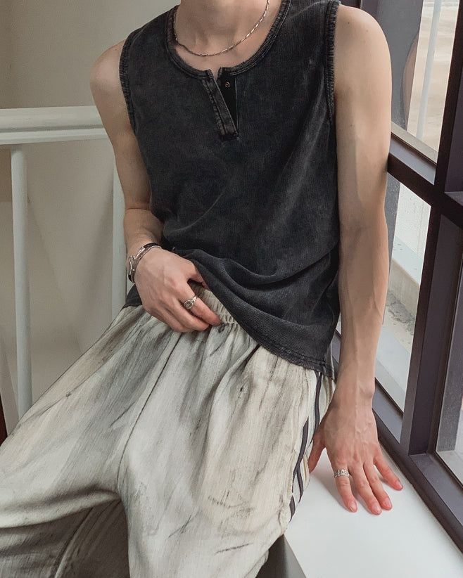 Dust Pigment Henley Sleeveless