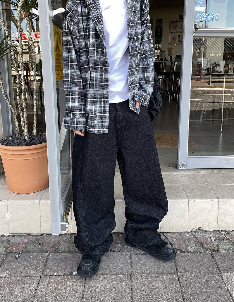 No.1106 curved P wide denim PT