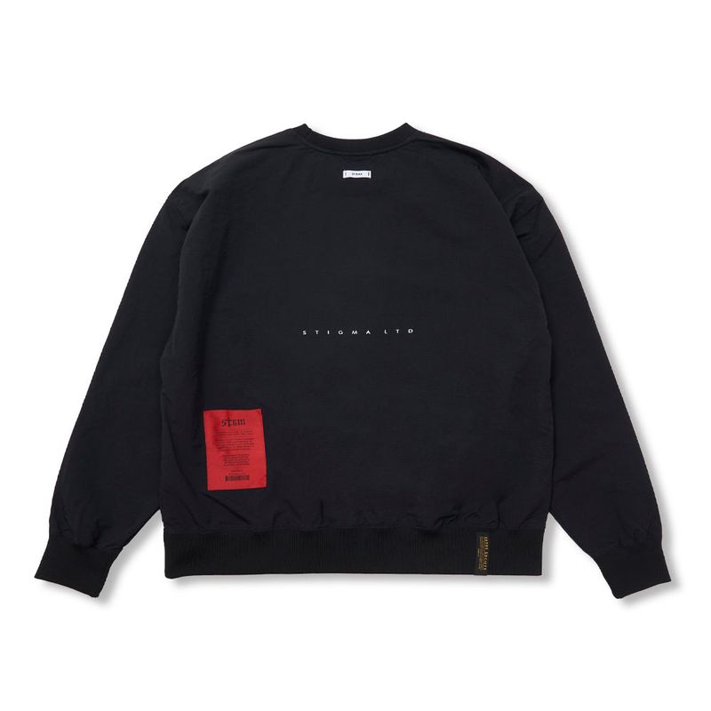 Wind Breaker Oversized Crewneck Black