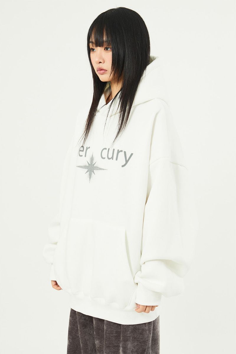 Raucohouse(ラウコハウス)の「Mercury rhinestone fleece over hoodie(Tops)」
