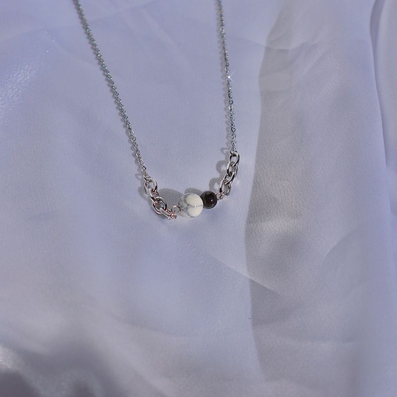 Black Marble Gemstone Necklace
