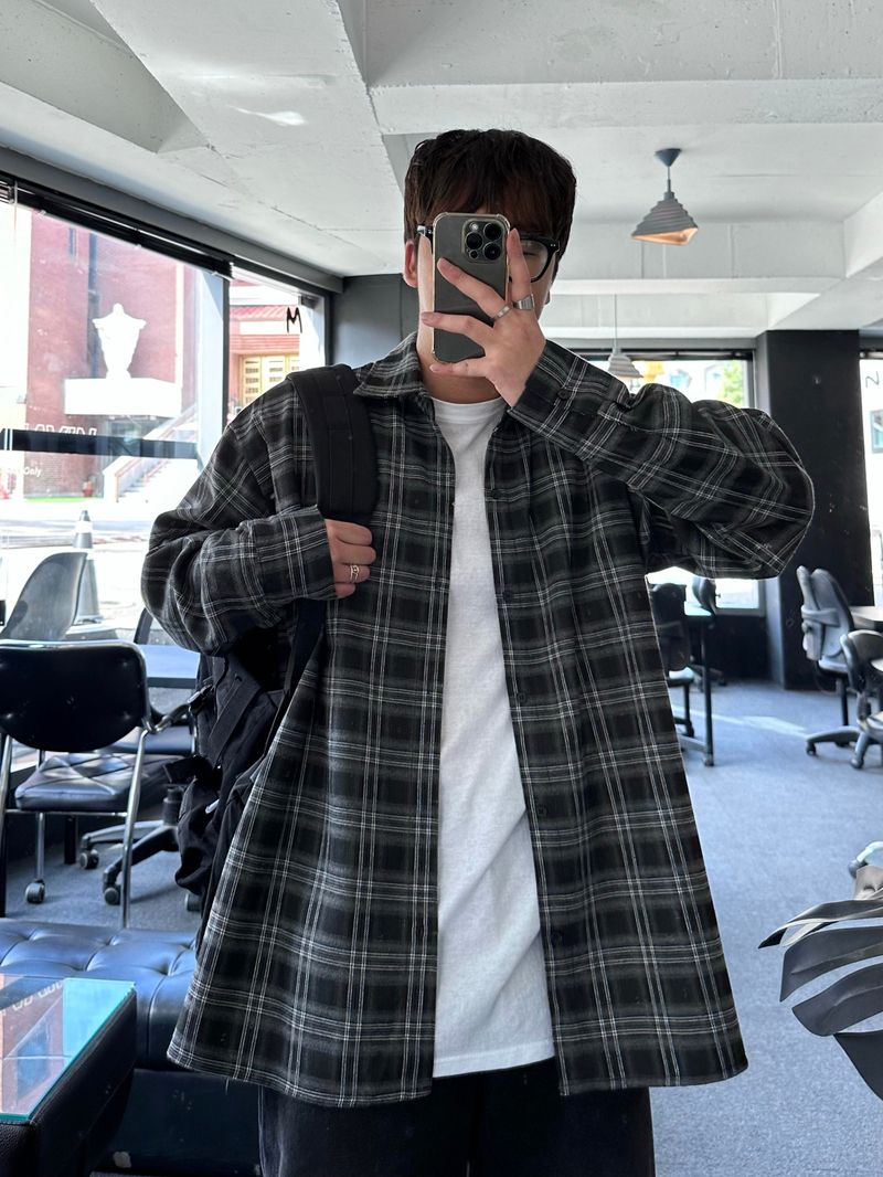 [premium] jack check overfit shirts