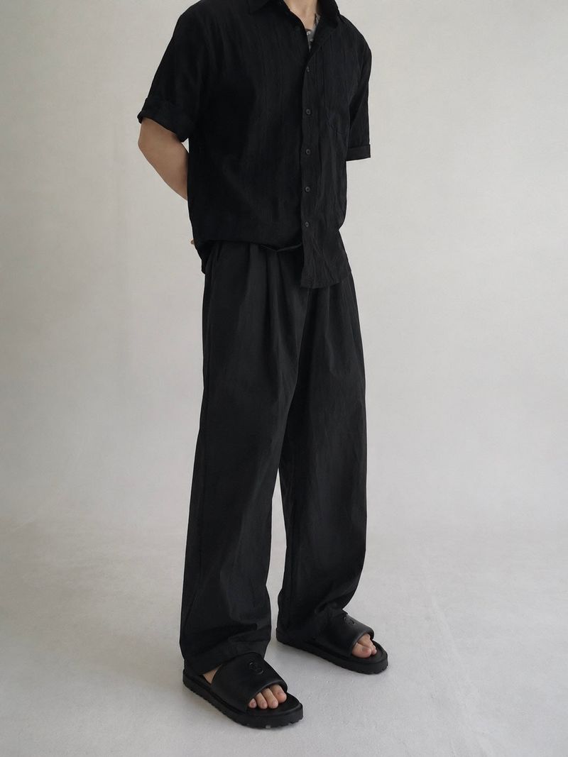 post nylon wide pants(4colors)