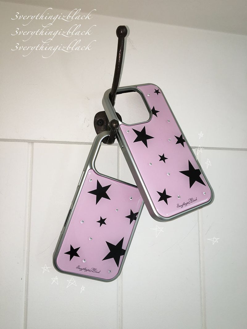 pink star epoxy bumper case