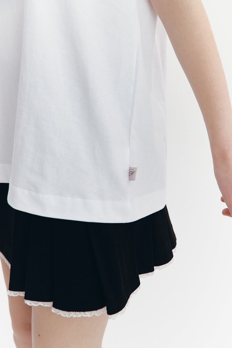 Ribbon Boxy T White