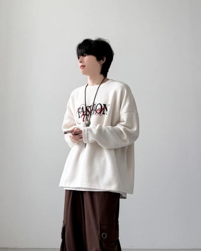 スタンプ ニット ロングスリーブ