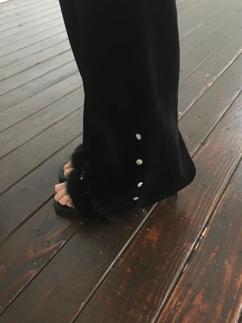 Corduroy rivet Bootcut Pants