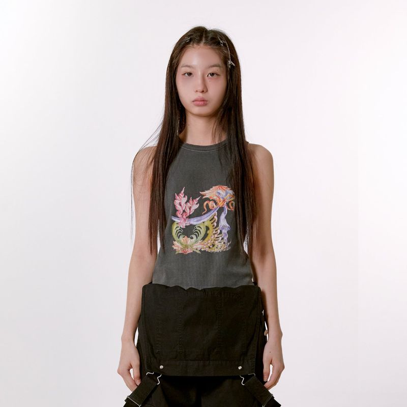 Garden Tank Top (CHARCOAL)
