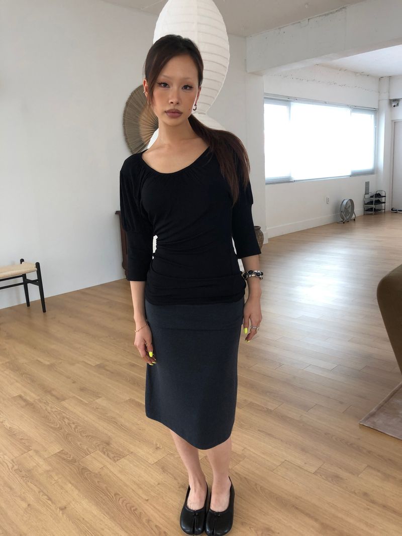 FOLD MIDI SKIRT
