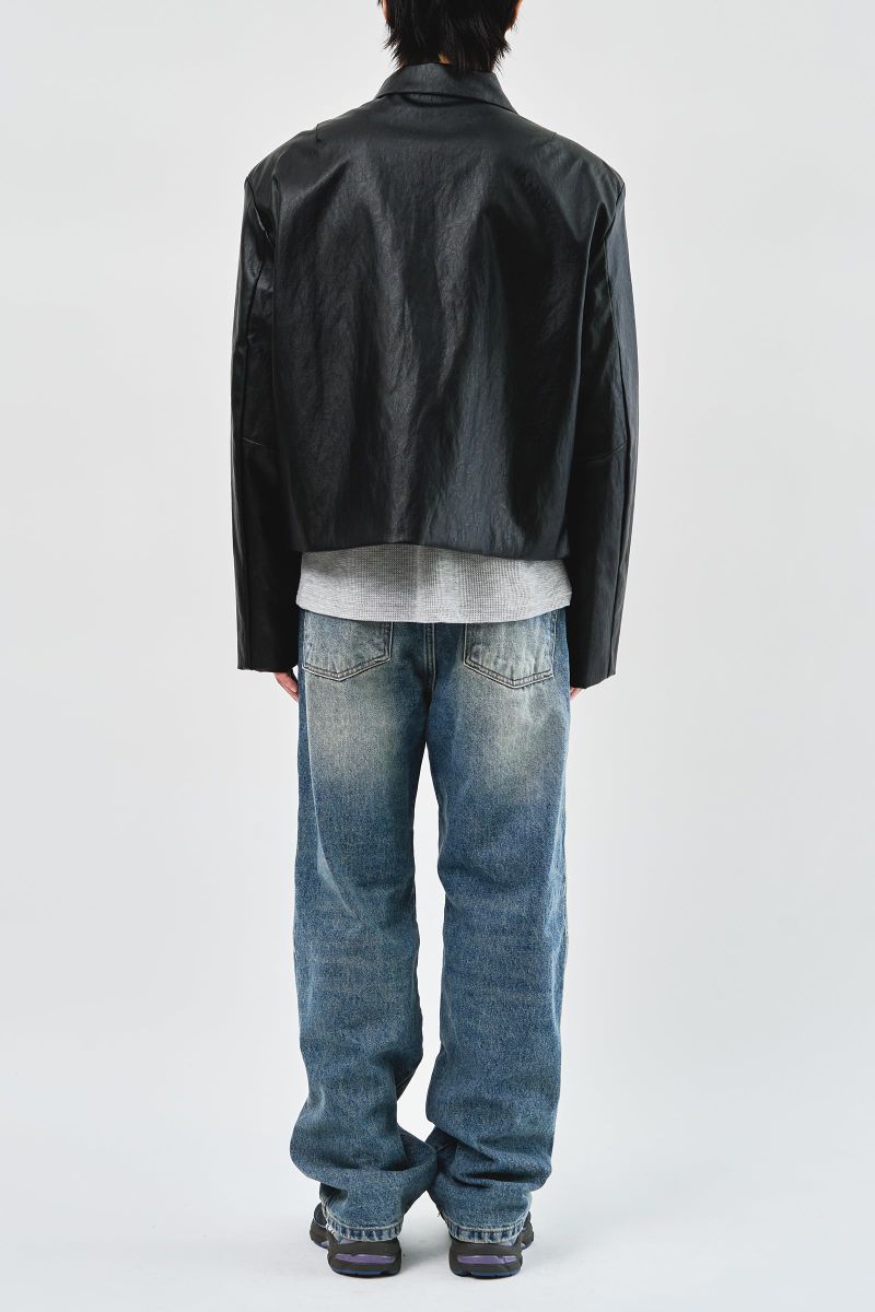 Tom Cropped Leather Jacket (2color)
