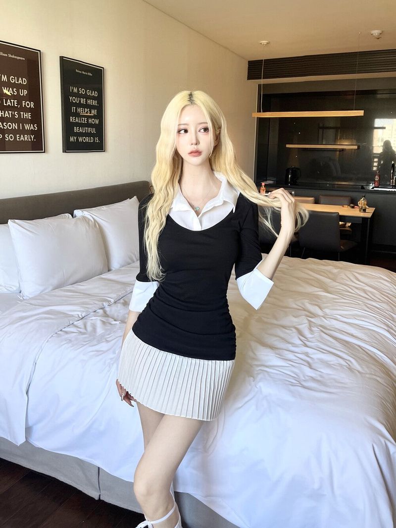 1283. SH layered pleats mini ops (2color)