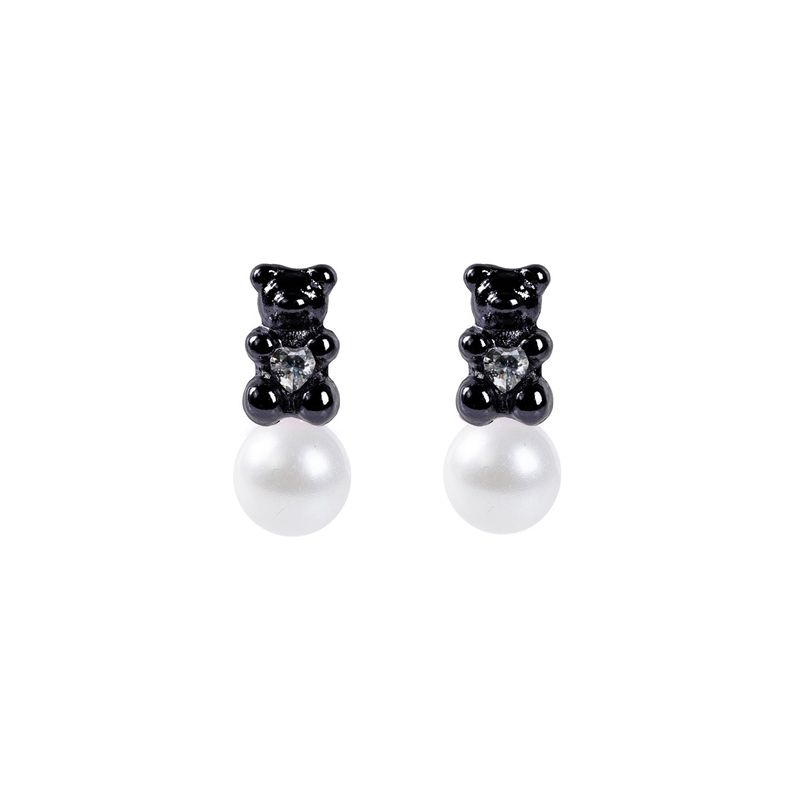 OCCHI DI LUPO（オッキ ディ ルポ）の「プチベアパールピアス_ブラック（アクセサリー）」
