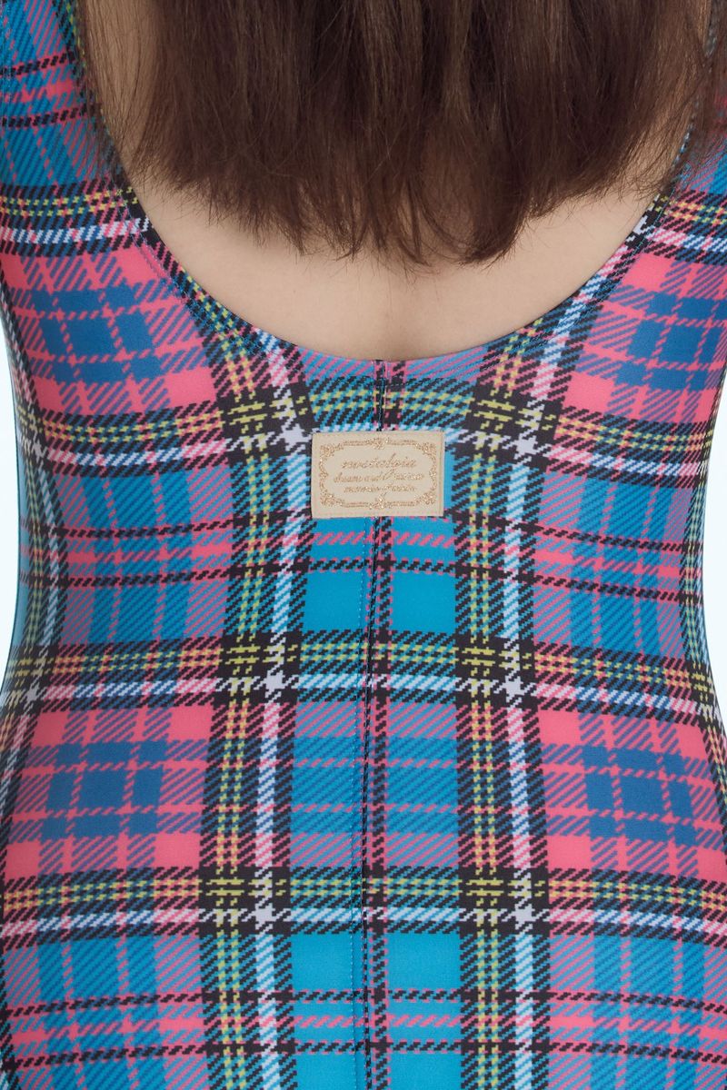 [Preppy Check_blue] U-back One Piece Swimsuit