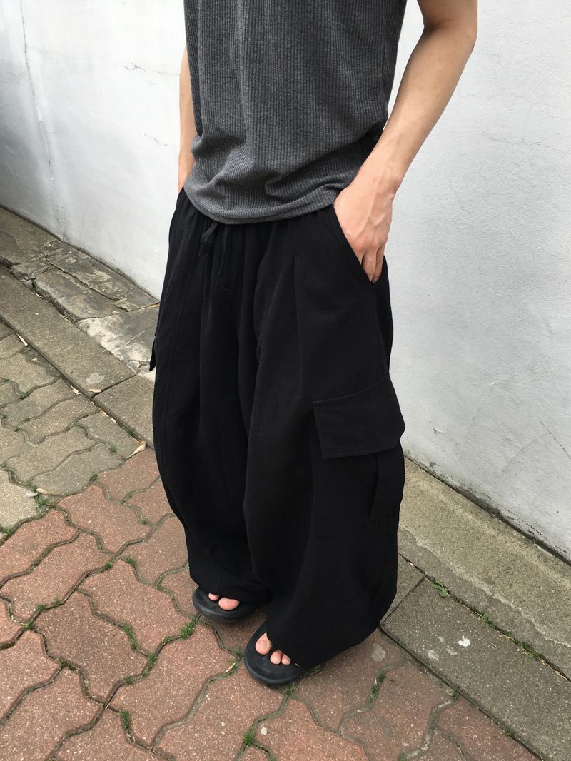 Tobe Linen Cargo Wide Pants 3C