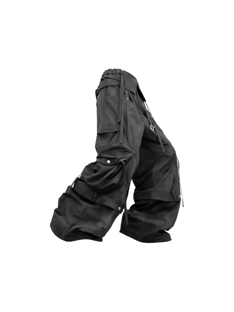RELABEL（リレーベル）の「RELABEL (Pleated Ripple) リバーシブル プリーツウエスト パッチワーク クロップドワークパンツ（パンツ）」