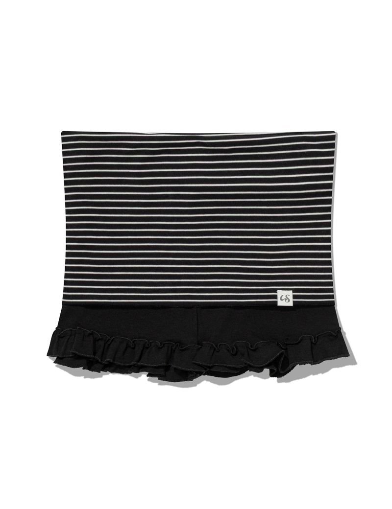 ST FRILL CONTRAST SHORTS(BLACK)