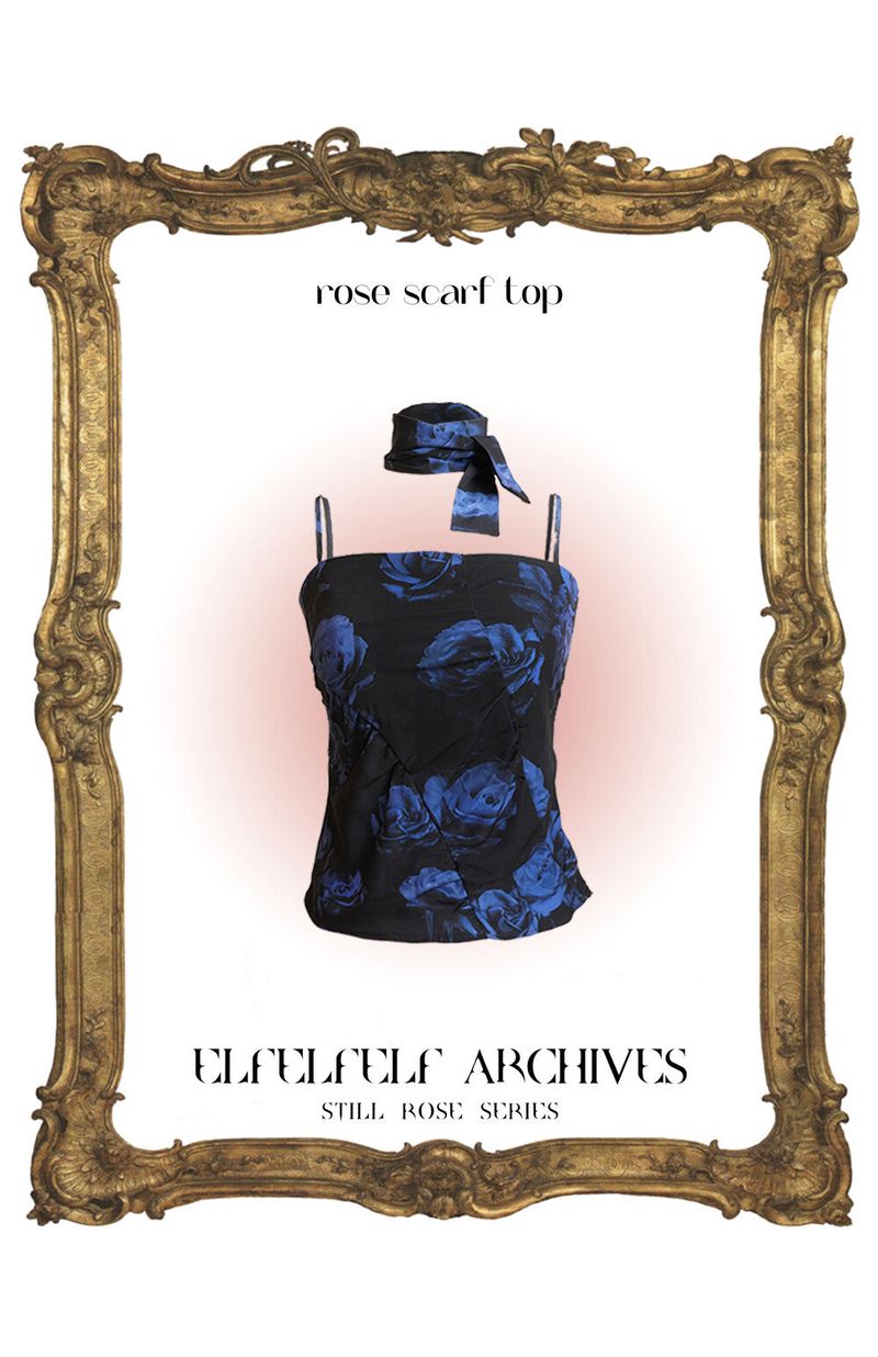 ROSE SCARF TOP[blue]