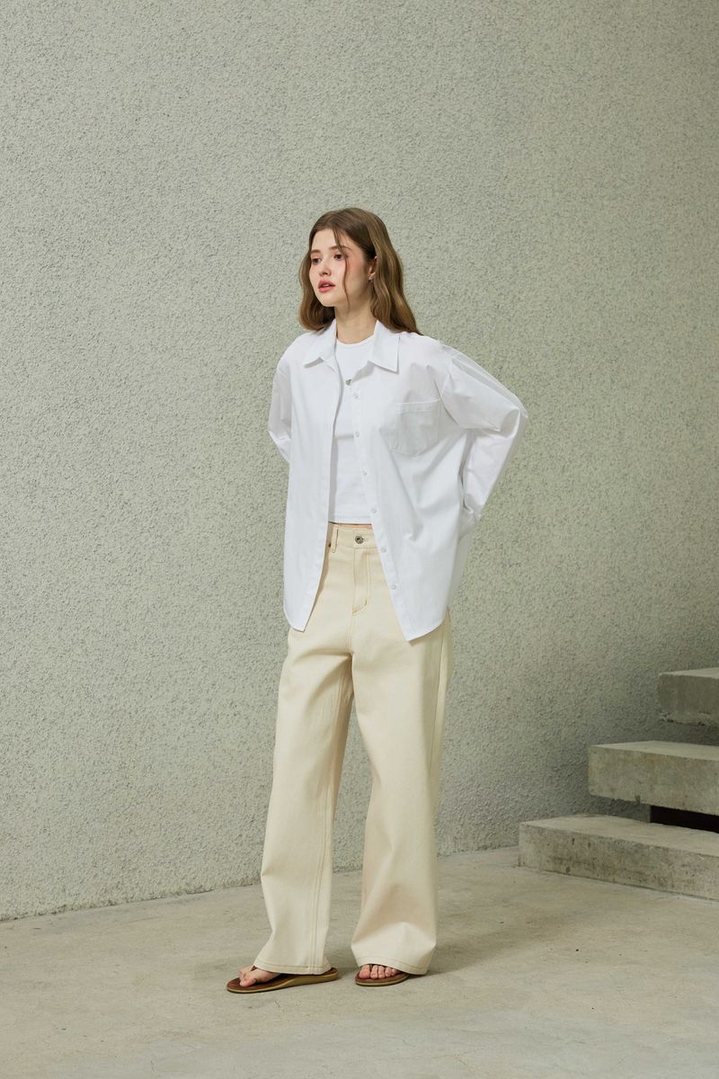 BRIGHT OVERSIZED SHIRT / WHITE