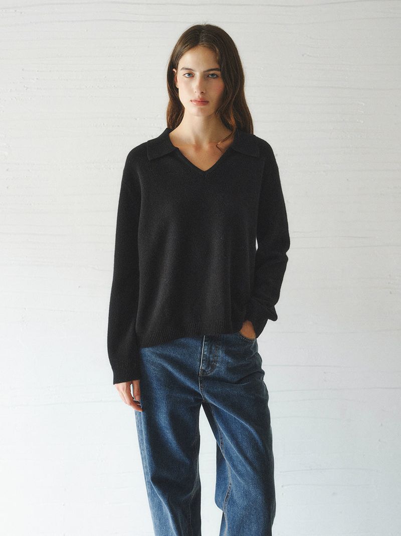 SERIN v-neck collar wool knit