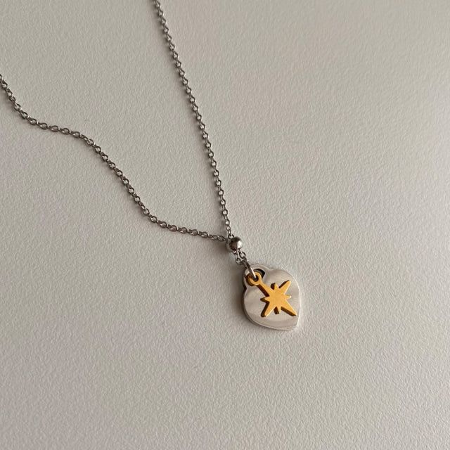 gtt Heart Star Layered Necklace