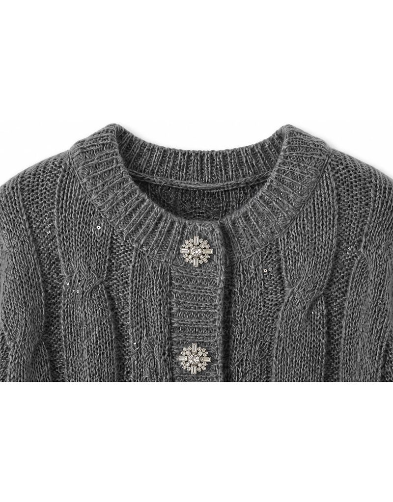 Lucy Twinkle Round Neck Oversized Cardigan Grey