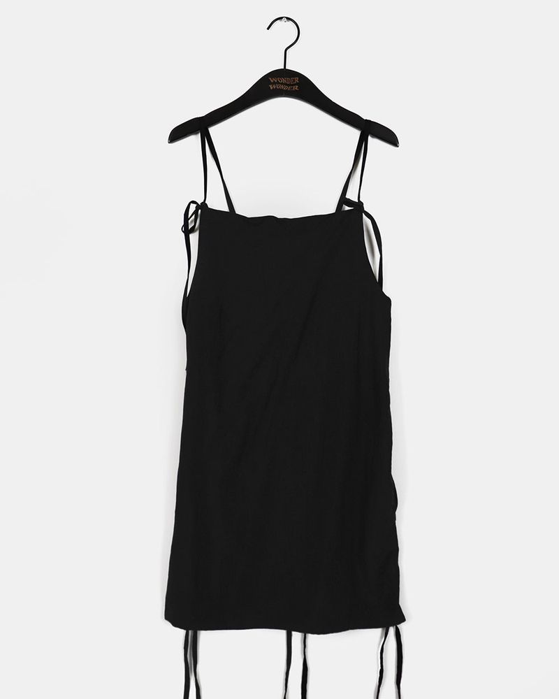 Tusha Ribbon Strap Nylon Layered Mini Dress