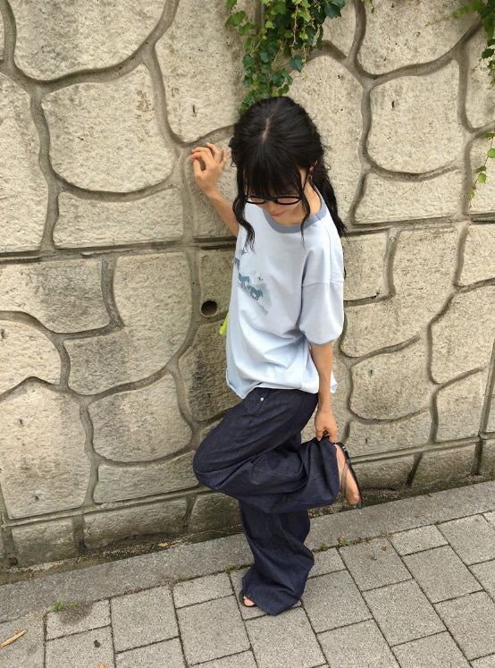 AC Non-Fade Summer Wide Denim Pants
