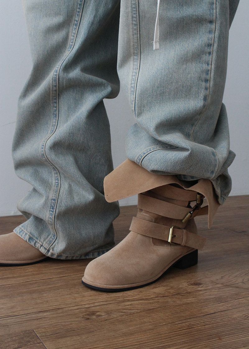 SUEDE BELT MIDDLE BOOTS