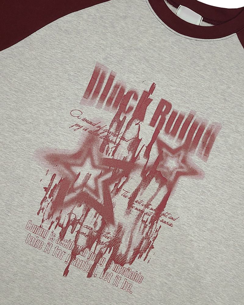 Stamune Printing Raglan Short Sleeve Tee