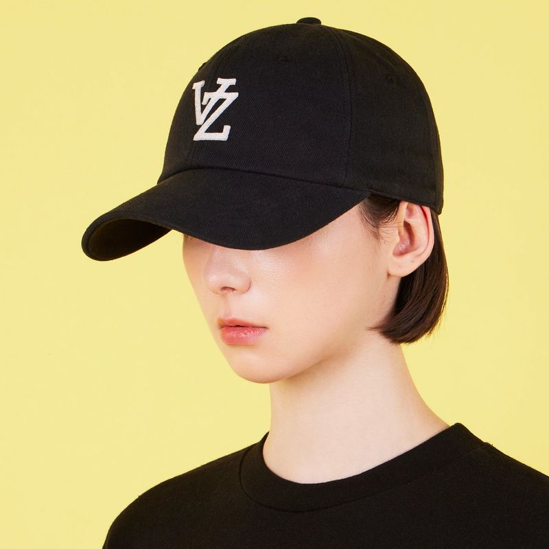 Monogram Applique Over Fit Washing Ball Cap Black