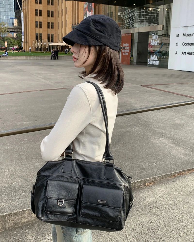 [ORIGINAL] Shara Double Pocket Leather Tote Bag