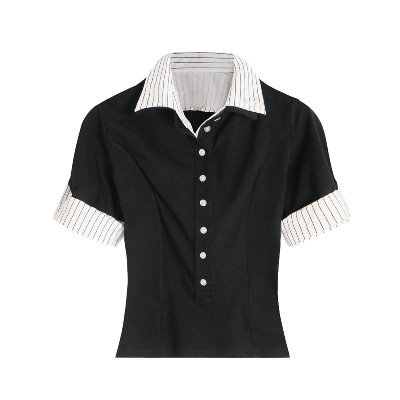 Cozy&Kitsch(コージーアンドキッチ)の「Solene Stripe Collar Slim Shirt(Tops)」
