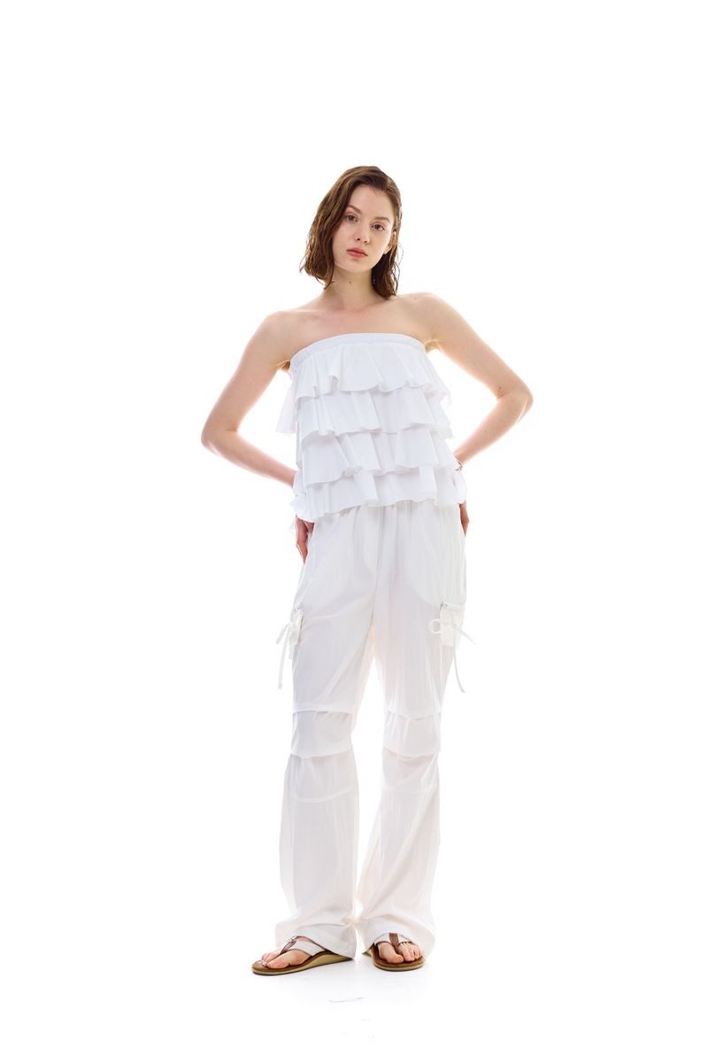 VIVA FRILL TOP SKIRT / WHITE