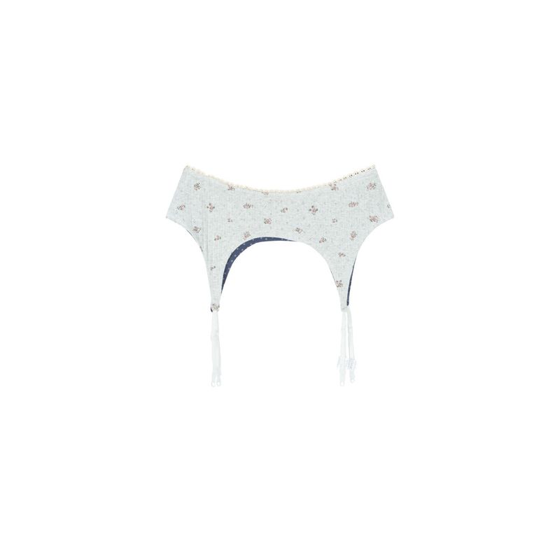 reversible garter belt star flower navy