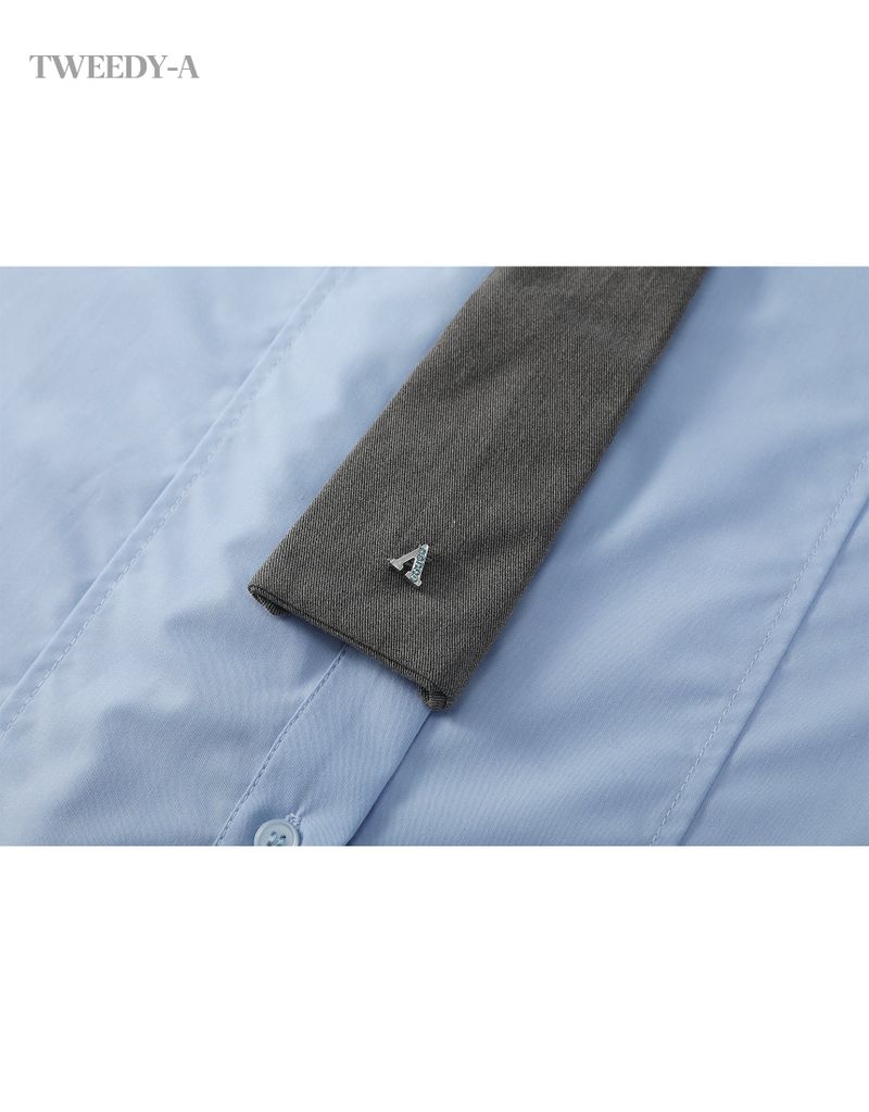 Basic Oxford Tie Shirt BLUE