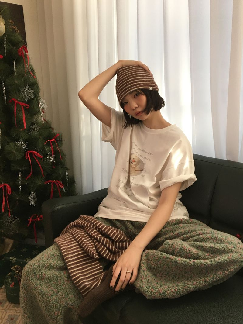 Merlot Stripe Beanie (3 Colors)