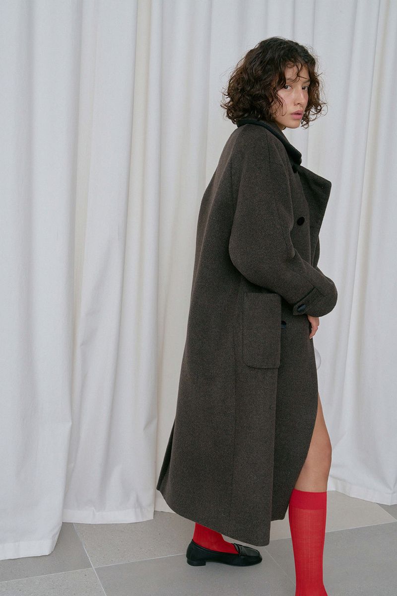 Herringbone double coat_brown