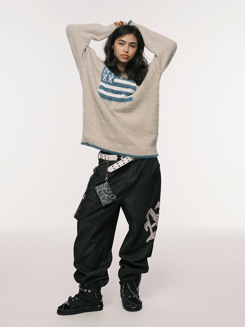 NYXX（エヌワイエックスエックス）の「NYX FLAG KNIT BEIGE（Tops）」