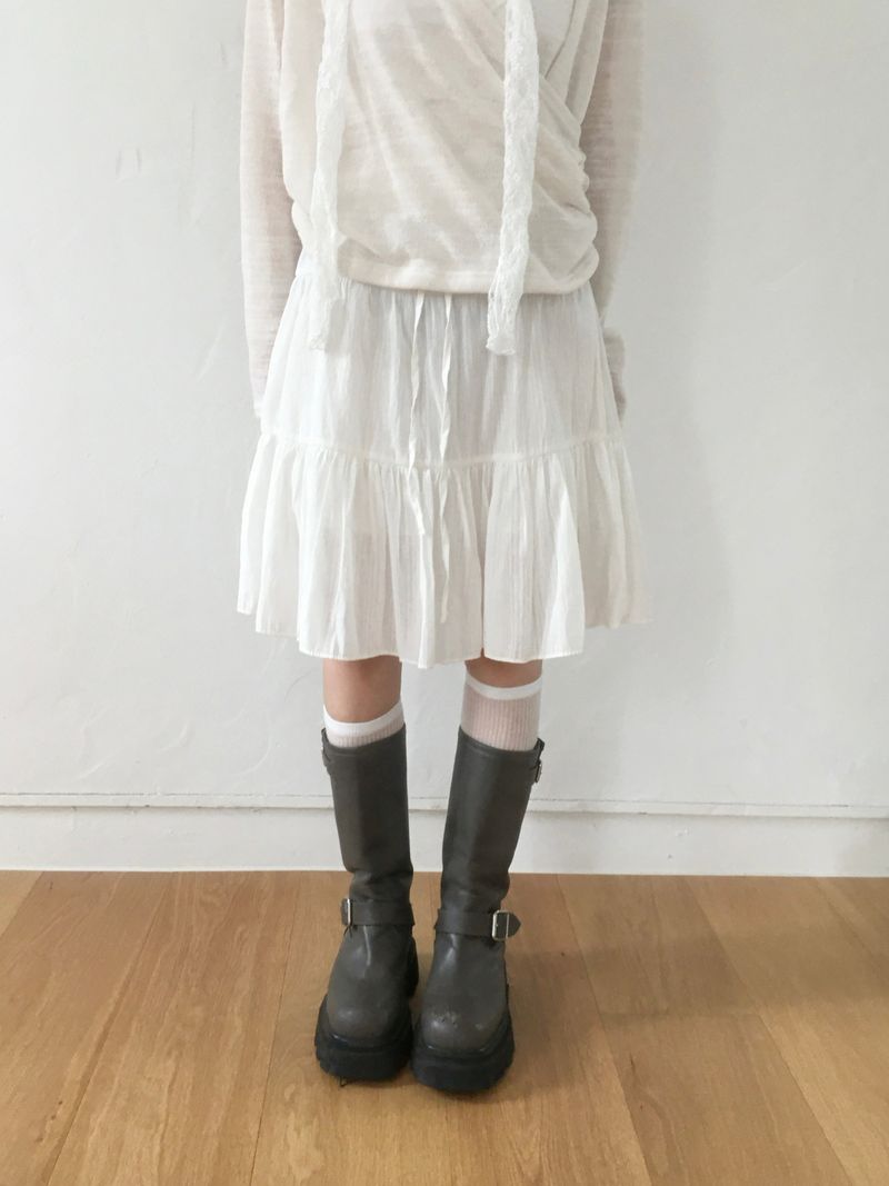 RITCORE（リットコア）の「Lauryn Cancan Frill Ribbon Midi Skirt (2c)（Skirts）」