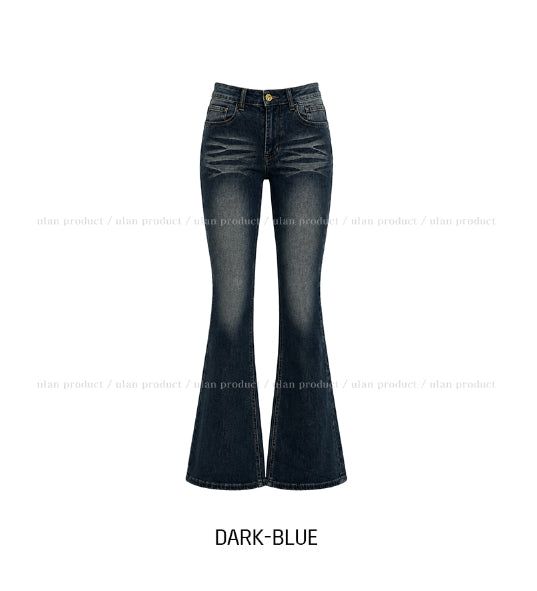 Cya Cat Washed Bootcut Denim Pants