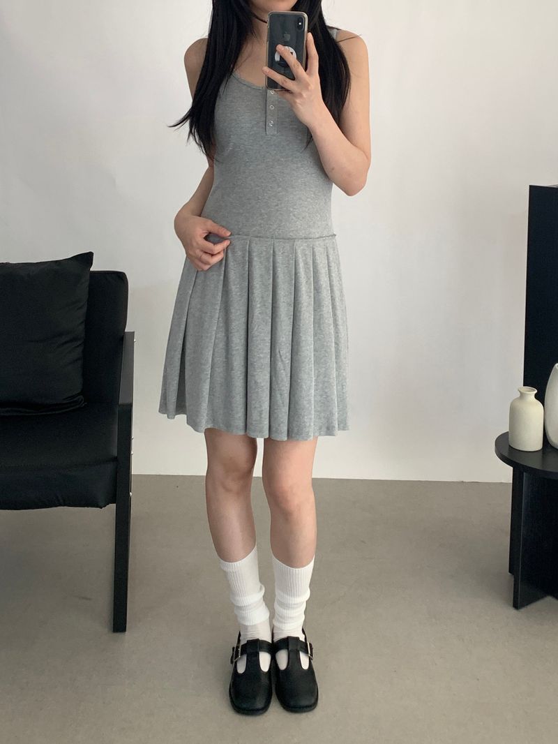 Pedro pleated sleeveless dress