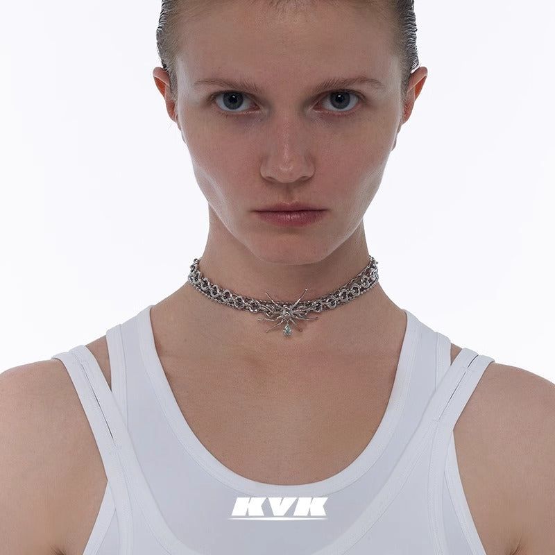 KVK SPIDER Spider Multi-Track Chocker Necklace