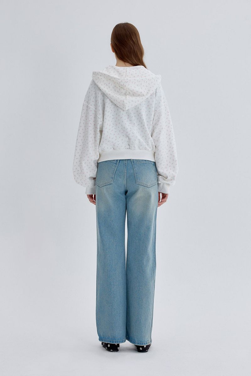 Lace Hood Zip Up [Ivory]