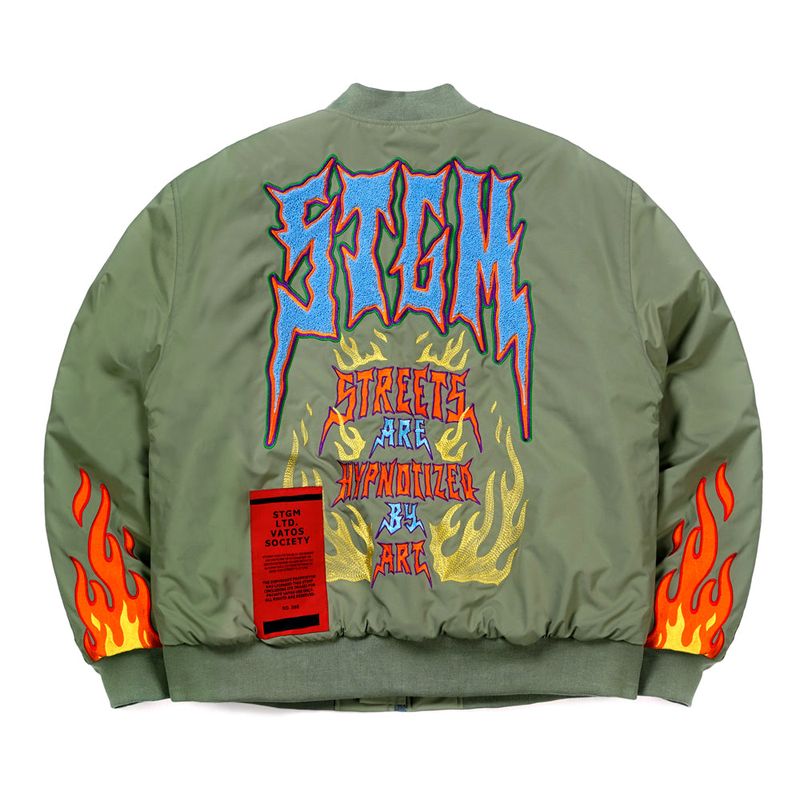 21 FLAME OVERSIZED MA-1 JACKET LIGHT KHAKI