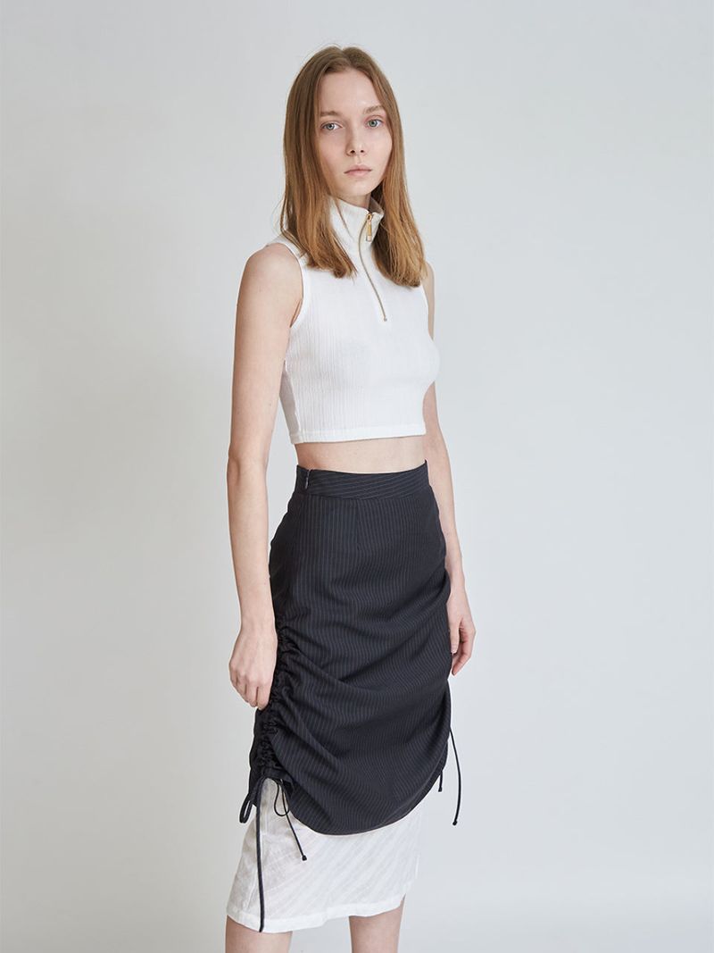 SHIRRING LAYERD LONG SKIRT