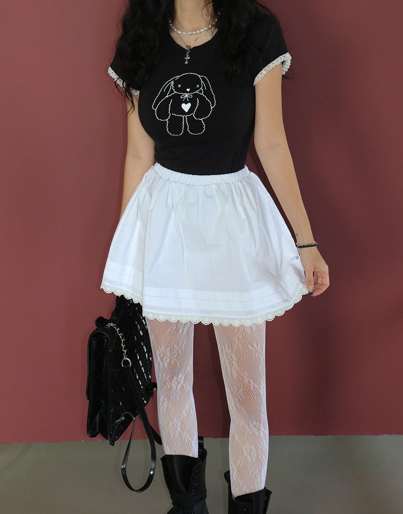 Pure lace bendable miniskirt