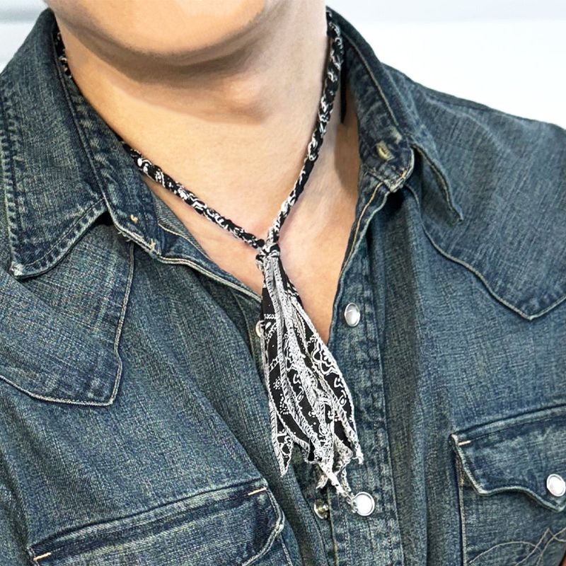 S SY（エスエスワイ）の「[hand made] paisley bandana knot necklace black（Accessories）」